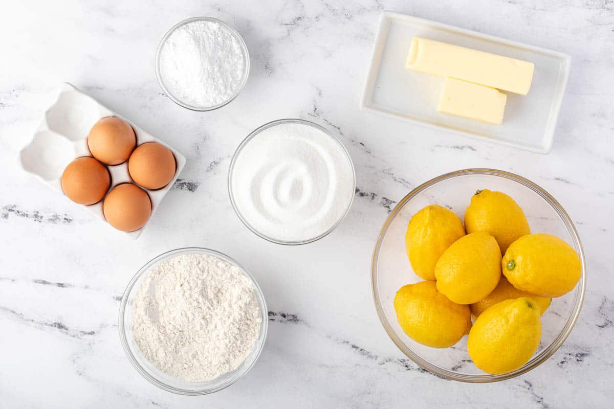 ingredients needed to make lemon bars