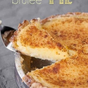 a slice of lemon brulee pie