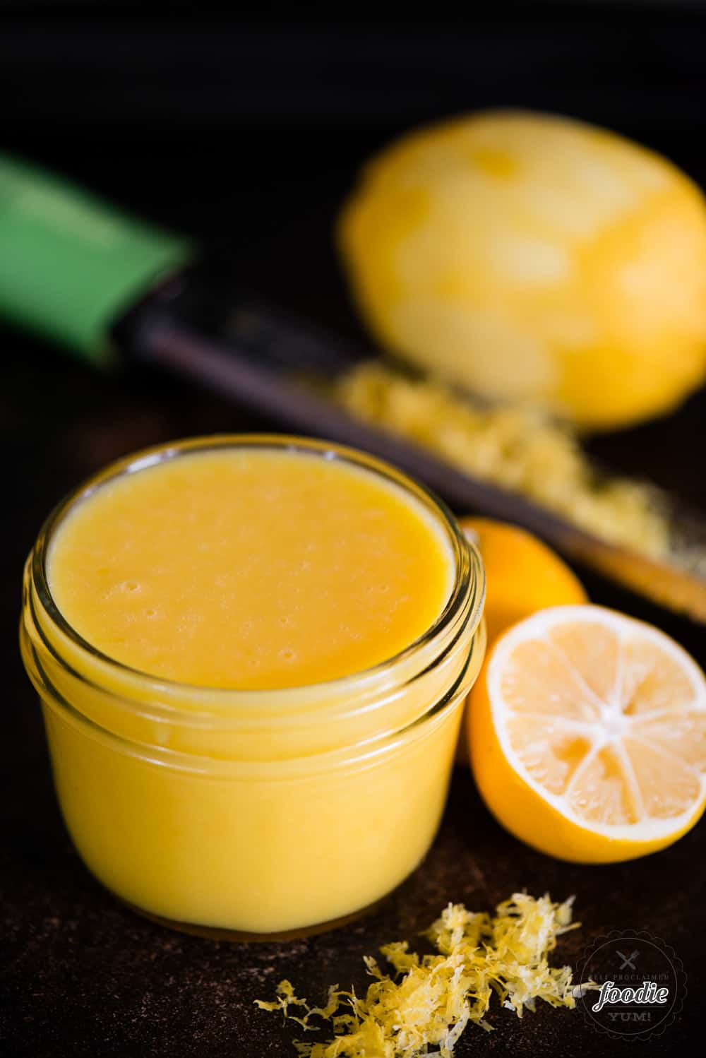 Homemade lemon curd in mason jar