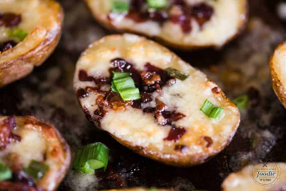 potato skin with cheese and bacon