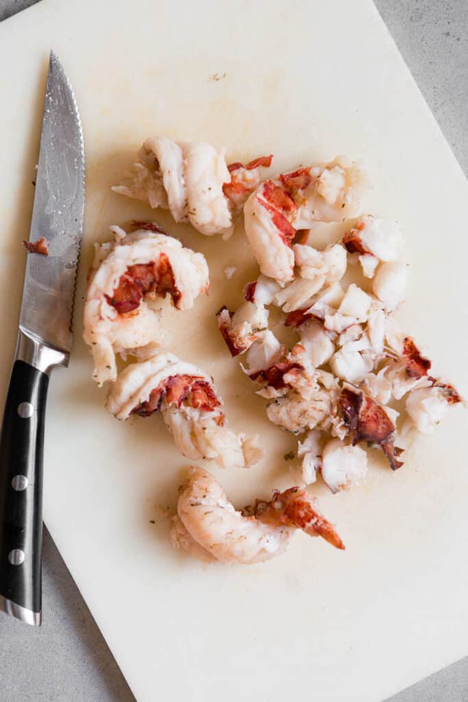 chopped cooked lobster meat