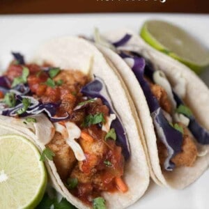 mahi mahi fish tacos on a dish