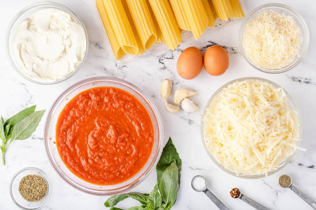 ingredients to make homemade manicotti