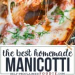 the best homemade cheese Manicotti recipe