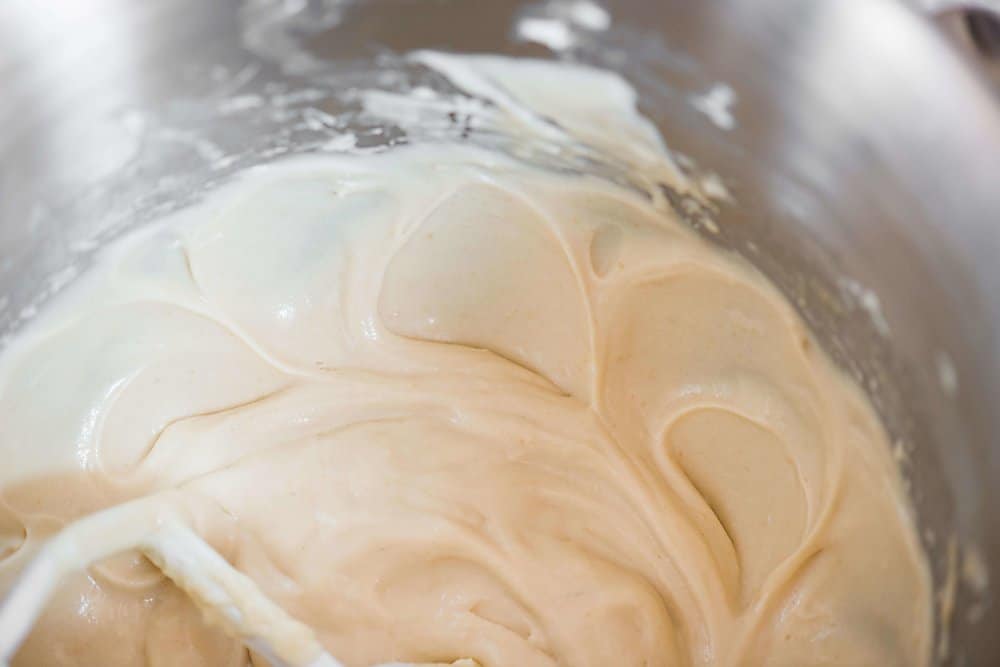A close up of cream cheese frosting