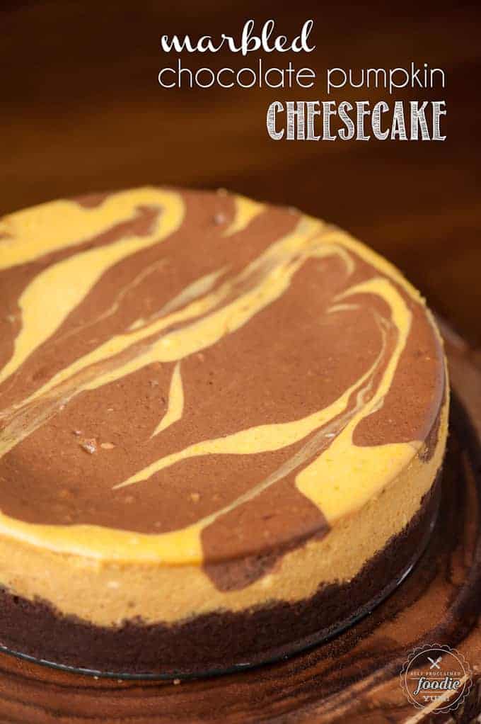 marbled chocolate pumpkin cheesecake