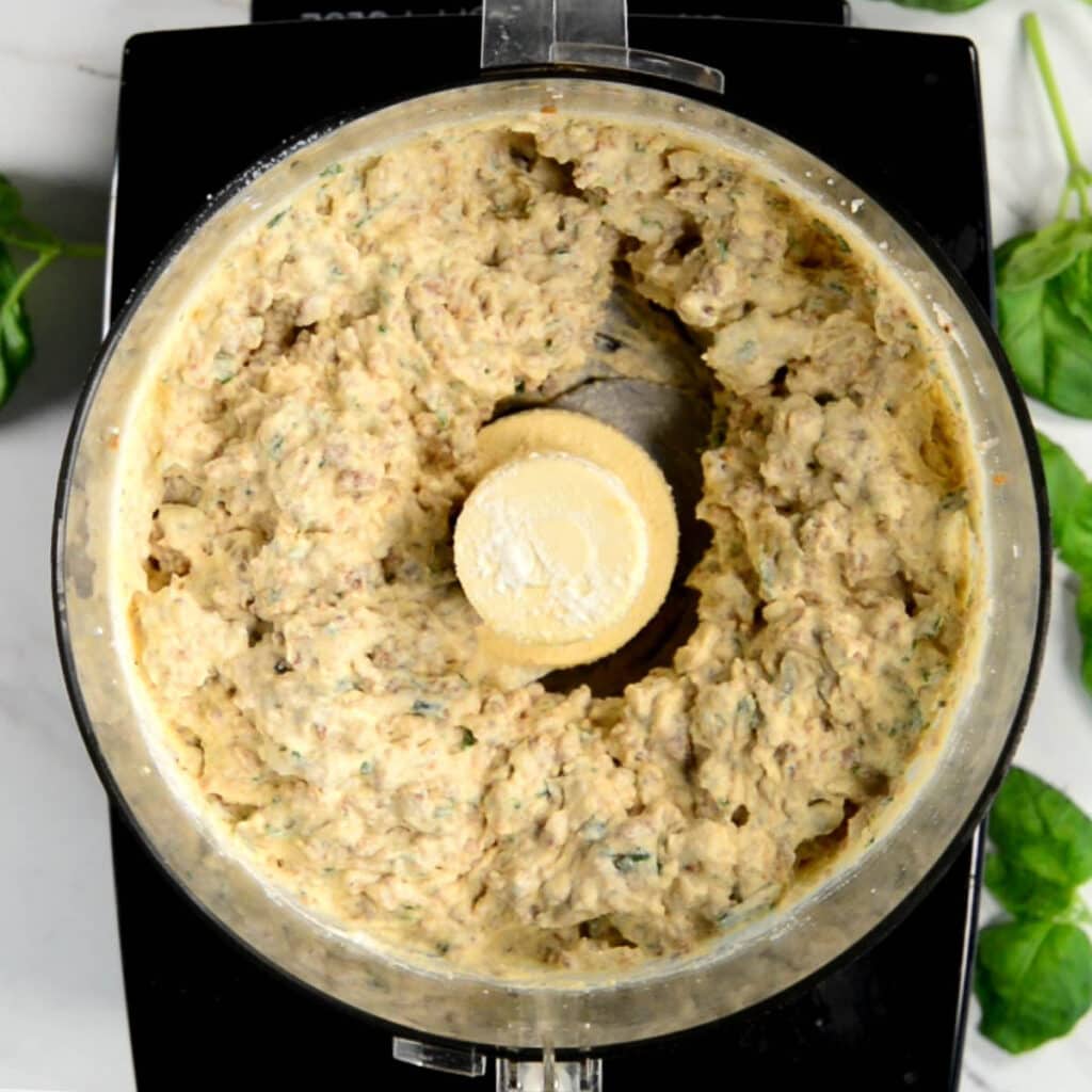 Italian sausage and ricotta cheese in food processor
