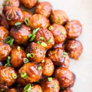 A pile of pressure cooker cocktail meatballs