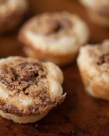 These bite sized and easy to make Mini Pecan Pie Bites have a buttery pastry crust and a sweet pecan filling. They taste just like a slice of pecan pie!