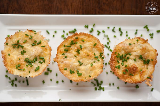 muffin sized Frittatas topped with chives