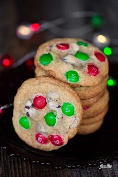 M&M Cookies {Christmas Cookie Recipe} | Self Proclaimed Foodie