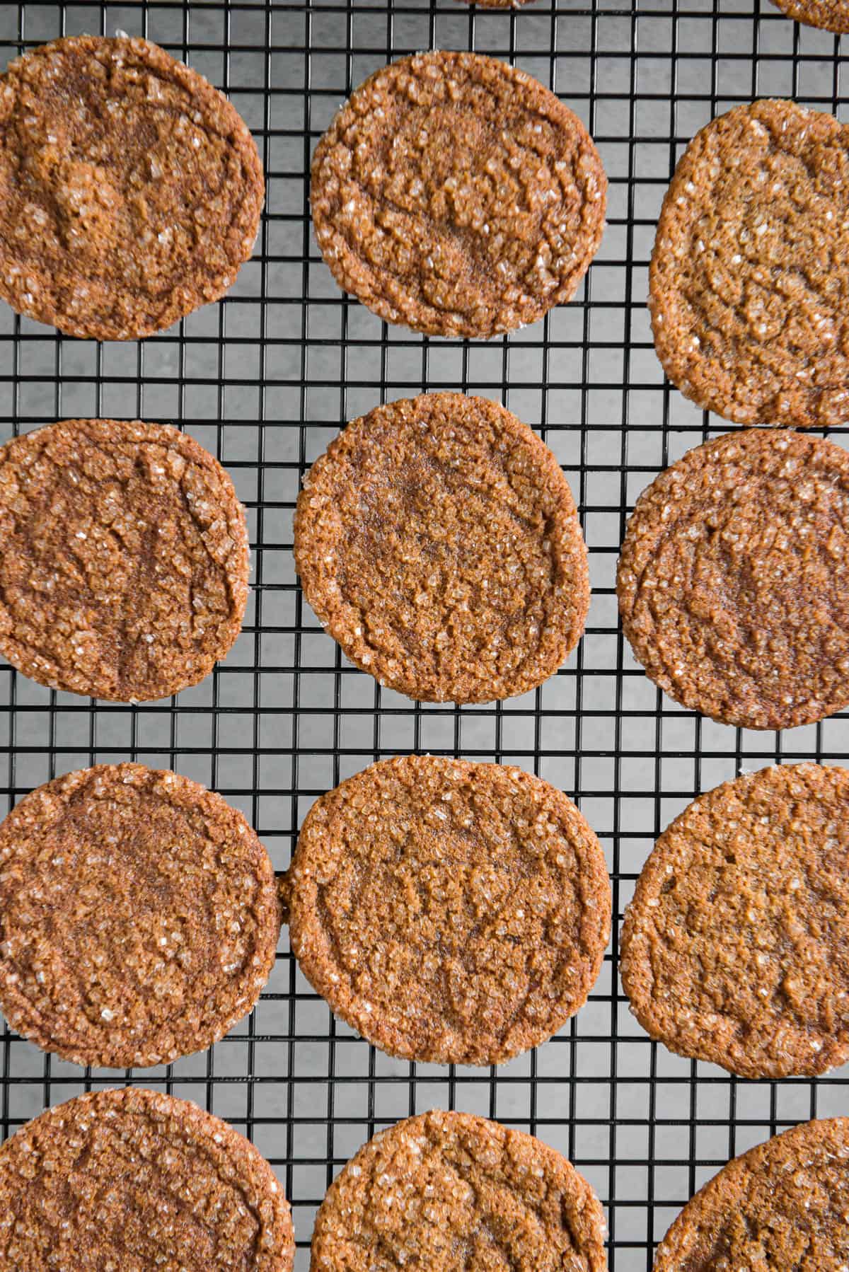 Molasses Cookies on cooling rack