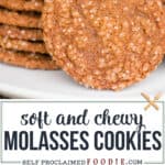 soft and chewy Molasses Cookie recipe