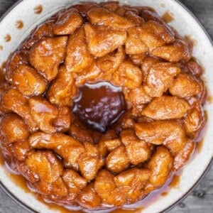 homemade cinnamon sugar monkey bread made with biscuit dough