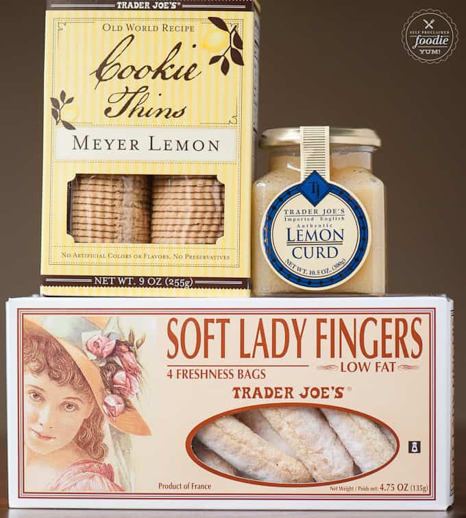 Trader Joe\'s Meyer lemon cookie thins, lemon curd, and soft lady fingers