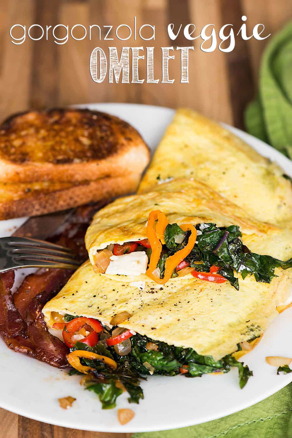 gorgonzola veggie omelet