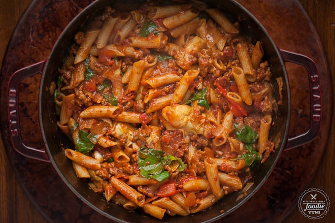 pasta bake recipe in pot