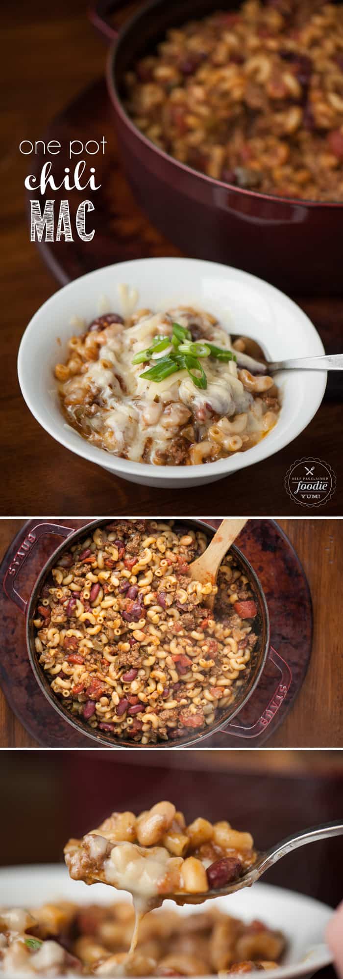 This tasty One Pot Chili Mac is an easy and filling meal that can be served up as a kid friendly family dinner or can feed a crowd while watching the game.