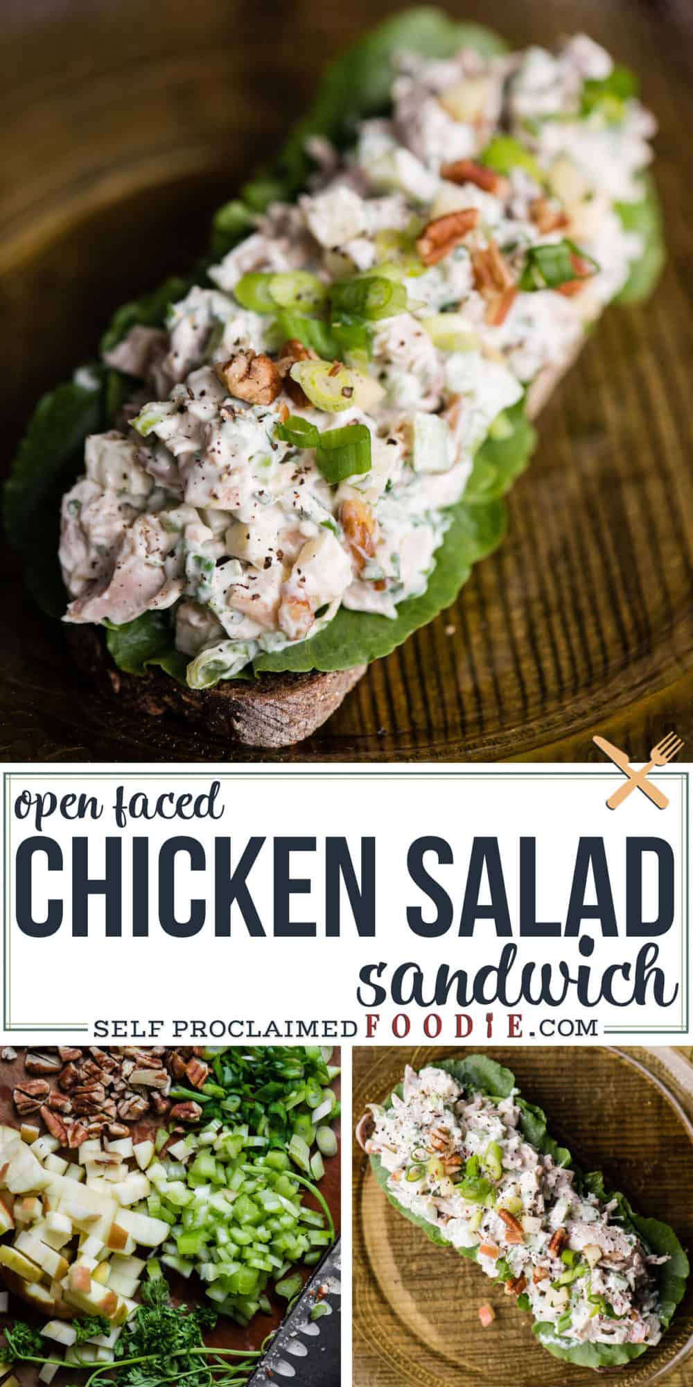 Open-faced Chicken Salad Sandwich - Self Proclaimed Foodie