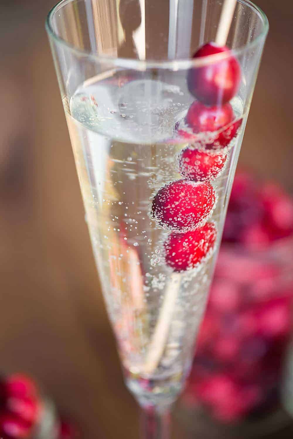 Prosecco Cocktail with cranberry.