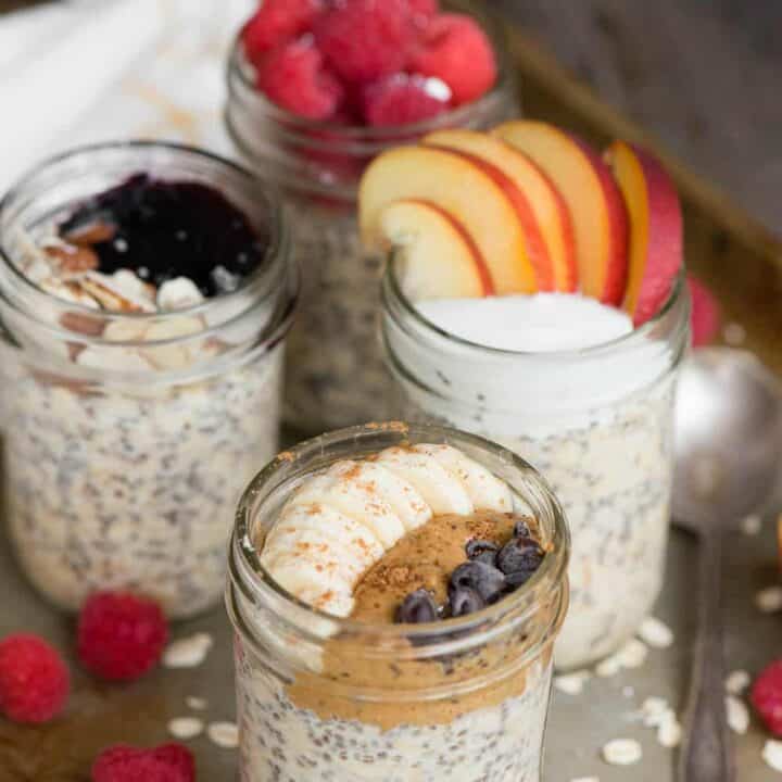 {4 Ingredient} Overnight Oats Breakfast Recipe - Self Proclaimed Foodie