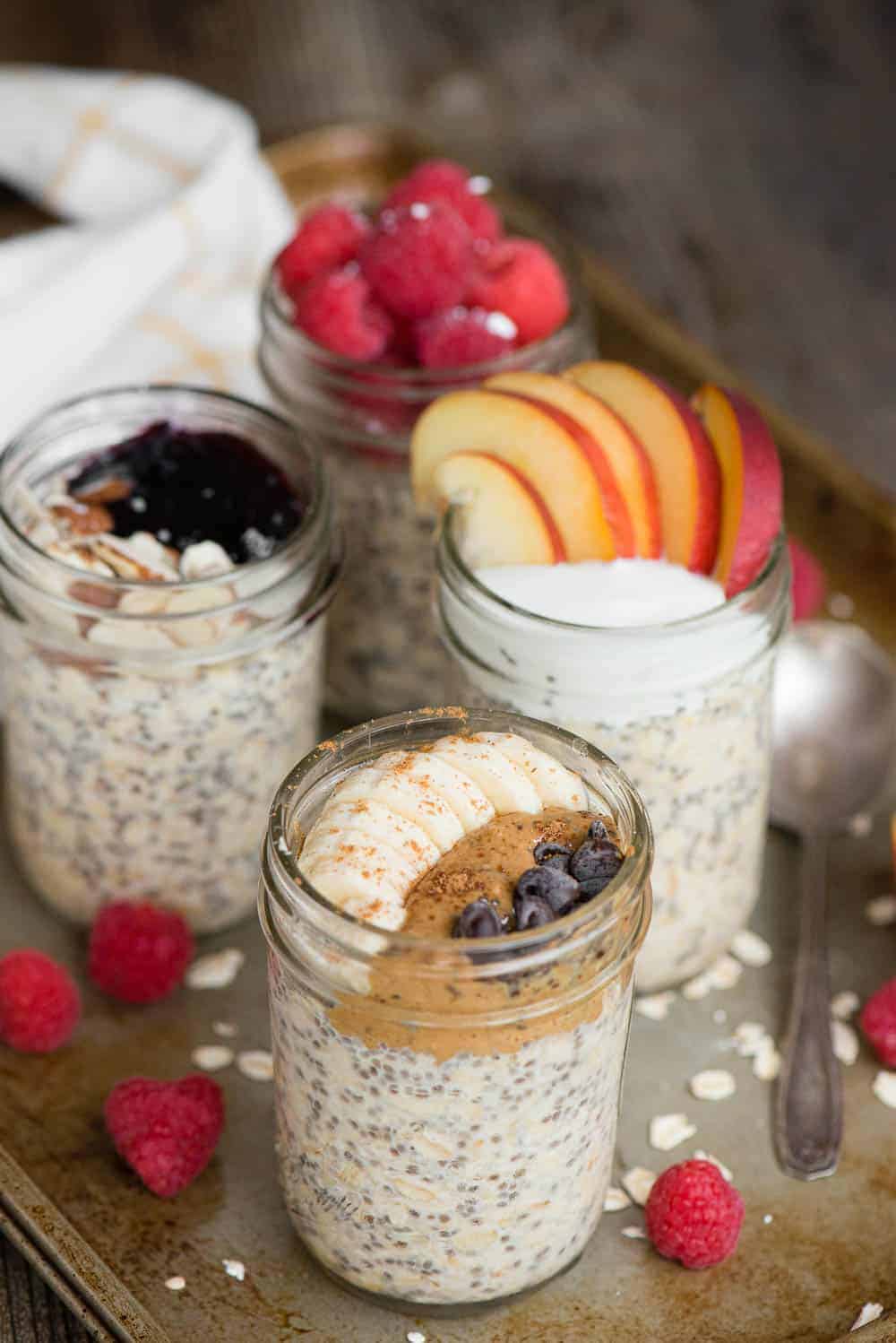 {4 Ingredient} Overnight Oats Breakfast Recipe - Self Proclaimed Foodie