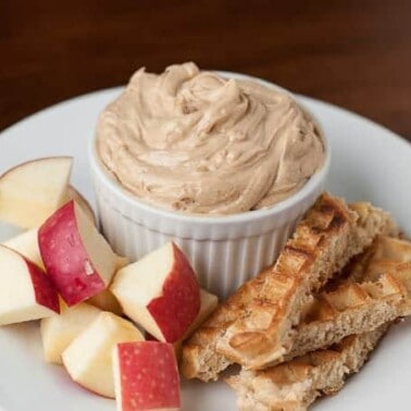 Create an easy-to-make snack and pair apple slices, waffle sticks and celery with this kid-friendly Peanut Butter Dip treat.