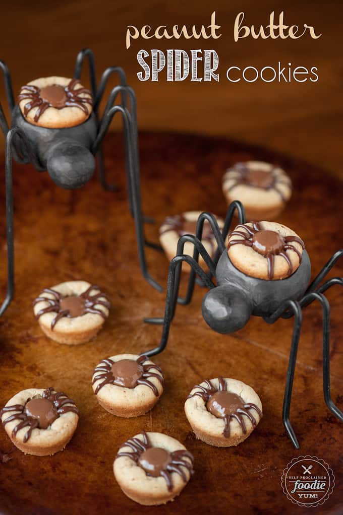 Peanut Butter Spider Cookies are perfect Halloween cookies because everyone loves a good peanut butter and chocolate recipe!