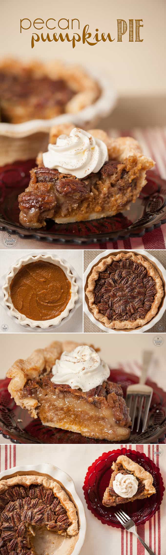 Pecan Pumpkin Pie combines the best of both worlds into one decadent and perfectly sweet holiday pie that is perfect for Thanksgiving Dinner.