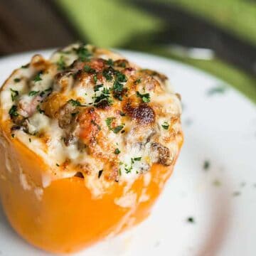 Philly Cheesesteak Stuffed Peppers basically combine all of your favorite Philly Cheesesteak flavors in one easy to make low carb meal.