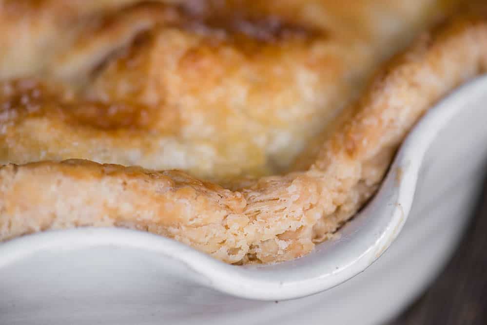 flaky edge of homemade pie crust