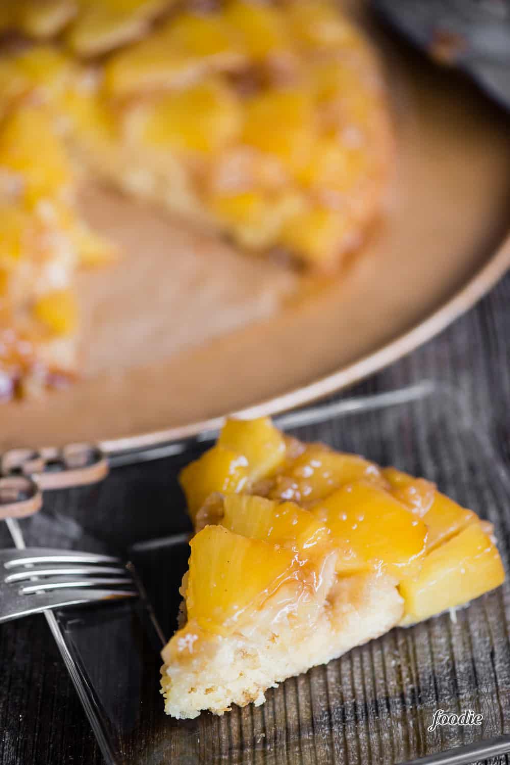 homemade cake with fresh pineapple