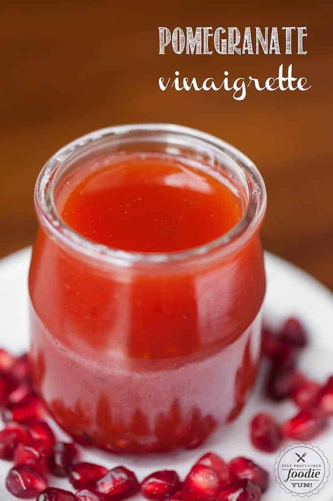 pomegranate vinaigrette in a glass 