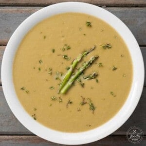 A bowl of asparagus soup