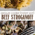 Beef Stroganoff doesn't get much easier than when you make it in your pressure cooker. Succulent, tender pieces of beef smothered in a flavorful mushroom sour cream sauce and served over noodles will satisfy anyone's cravings! This classic beef stroganoff recipe is quick and easy when made in the Instant Pot!