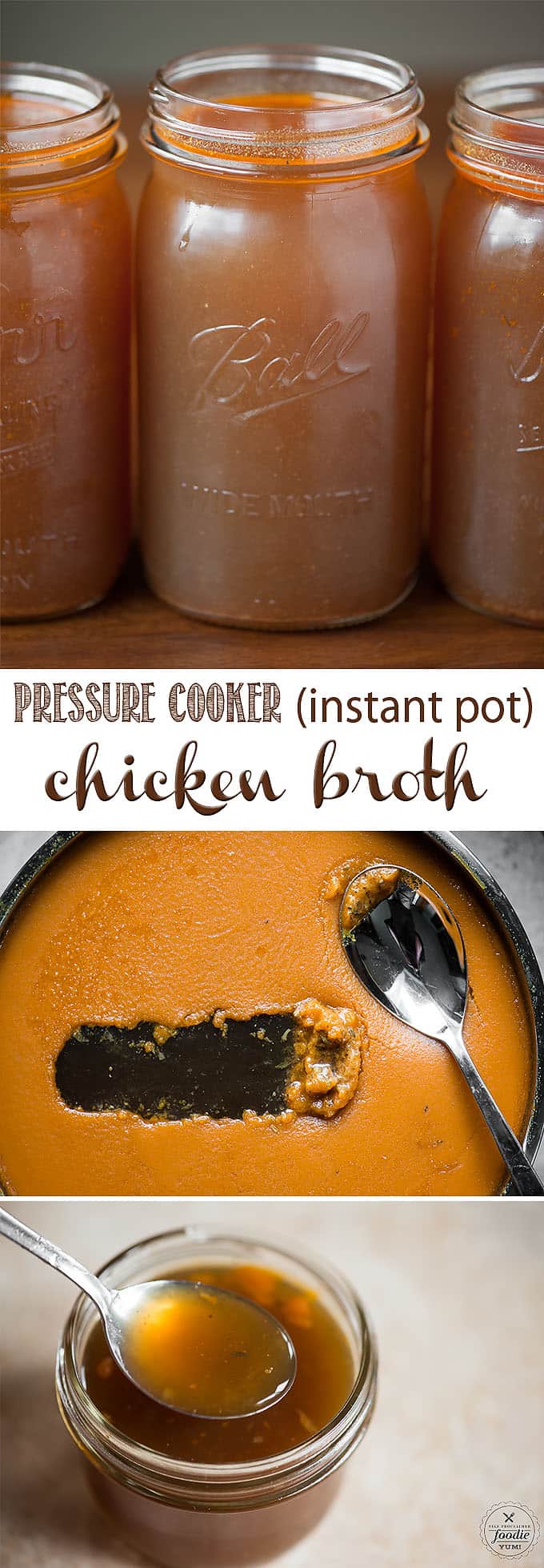 Instant Pot Chicken Broth is like liquid gold. There's no better way to make homemade chicken stock than in the pressure cooker. Instead of using your slow cooker or stove top for hours and hours, pressure cooking homemade bone broth extracts every bit of healthy goodness from your meat and vegetables. #chicken #chickenbroth #instantpot #pressurecooker #pressurecooking #bonebroth #broth #chickenstock #chickensoup