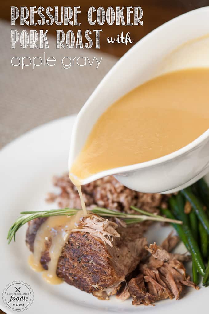 Pressure Cooker Pork Roast with Apple Gravy 