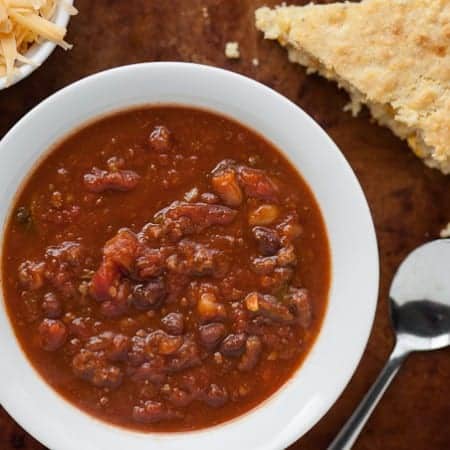 I transformed my popular beer chili by adding the best fall has to offer and created Pumpkin Beer Chili, made with pumpkin ale, pumpkin puree, and cinnamon.