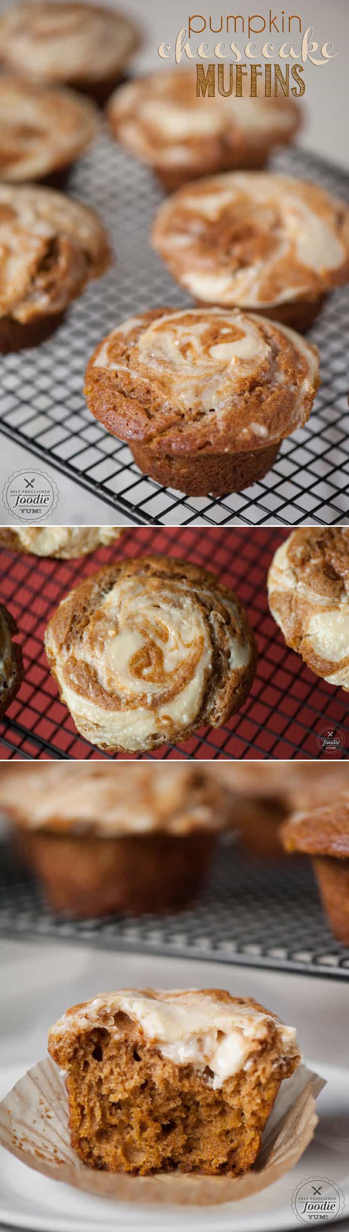 Muffin or cupcake? Its hard to tell with these incredibly moist, super tasty, and slightly naughty Pumpkin Cheesecake Muffins. You will love them!