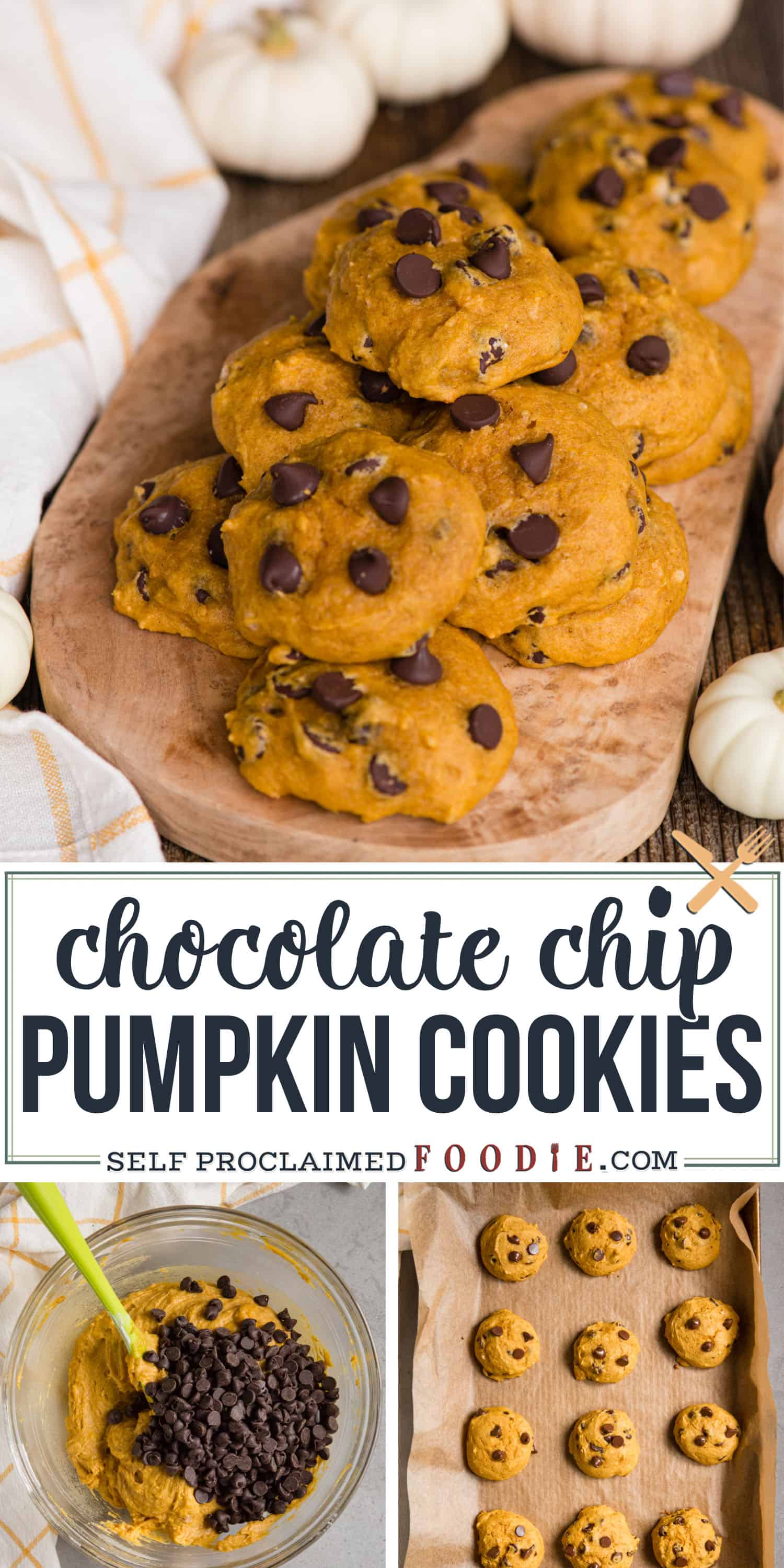 Pumpkin Chocolate Chip Cookies - Self Proclaimed Foodie