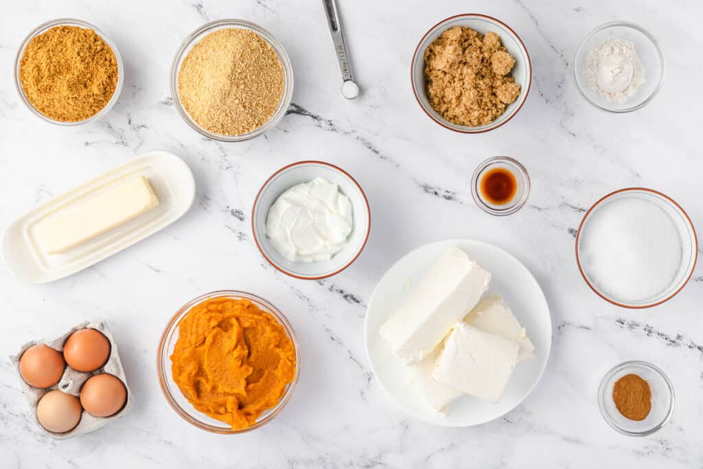 ingredients for Pumpkin Pie Cheesecake