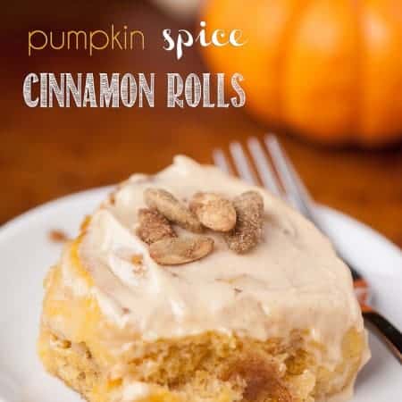 These super soft and delicious homemade from scratch Pumpkin Spice Cinnamon Rolls are made with real pumpkin and have an added pumpkin seed crunch.
