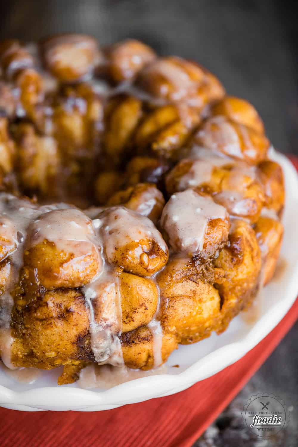 homemade pumpkin monkey bread on plate