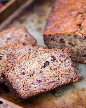 Raspberry Banana Bread uses a traditional, moist, easy banana bread recipe and incorporates freeze dried raspberries. Perfect for breakfast or as a snack on the go, Raspberry Banana Bread is a new way to enjoy this traditional favorite recipe!
