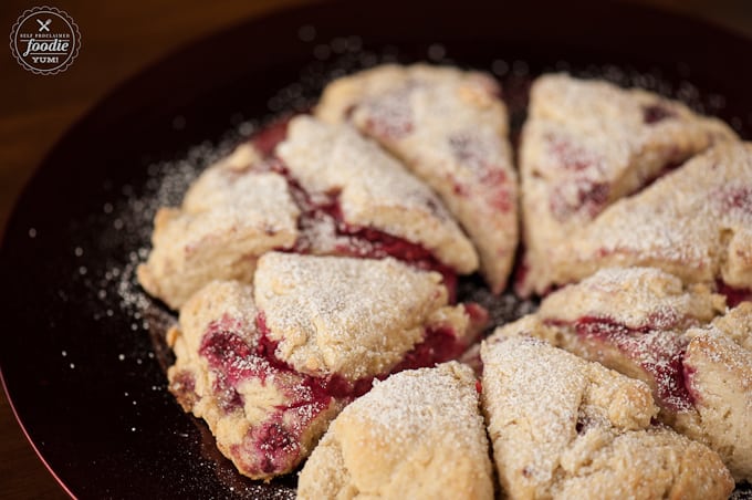 homemade buttermilk scones with raspberry