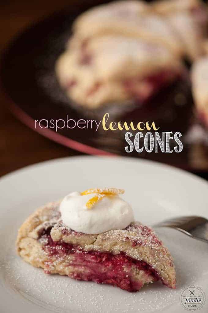 homemade raspberry lemon scone with cream