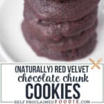 red velvet cookies with beet puree