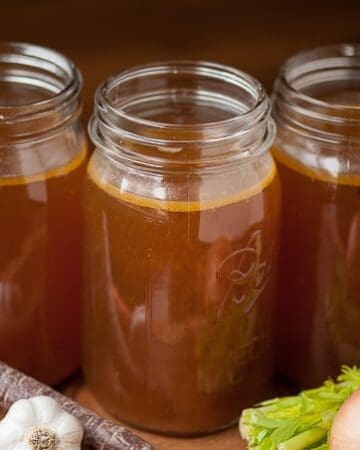Make your own homemade slow Roasted Beef Broth for the most delicious stock that makes perfect stews, soups, and roasts. I like to call it liquid gold!