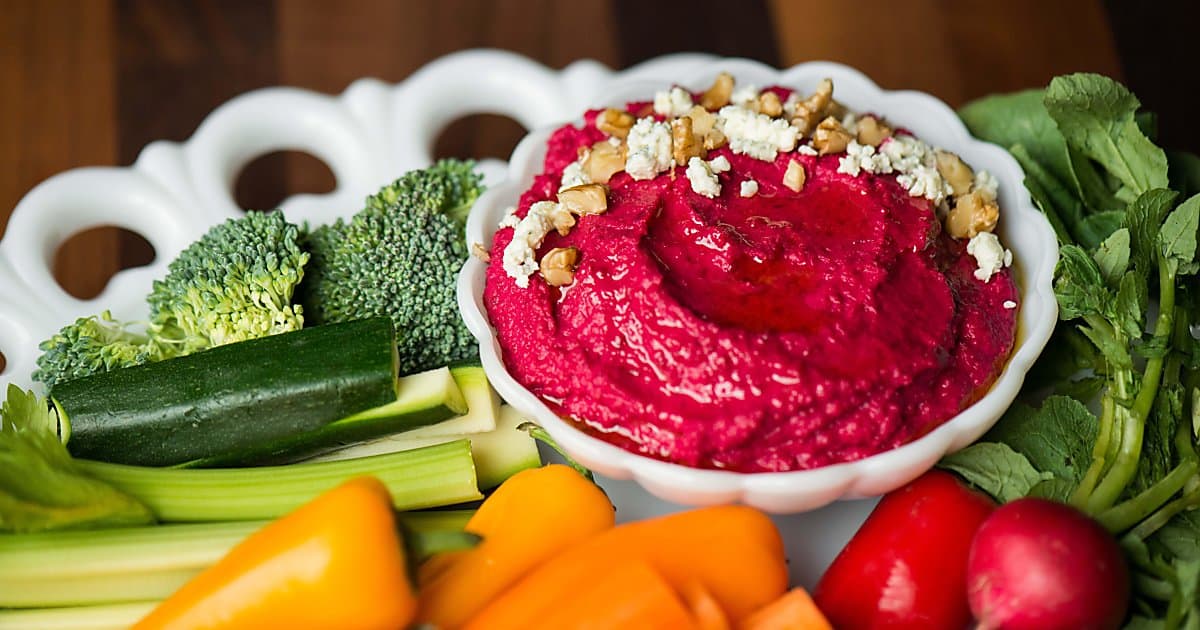 Roasted Garlic Beet Hummus Self Proclaimed Foodie