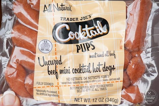 a package of trader joe\'s coctail pups